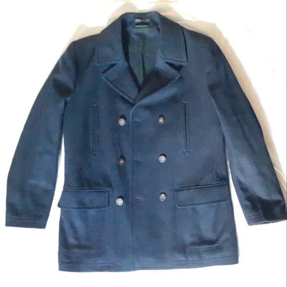 Ralph Lauren Navy Blue Wool Peacoat Size 42 - Picture 1 of 9